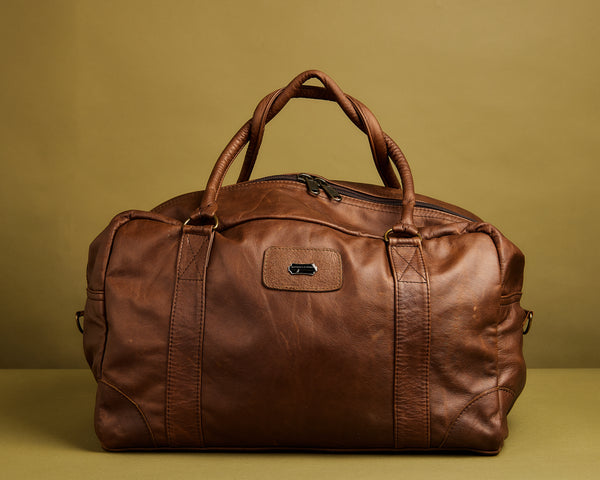 Vintage Brown Leather Duffle