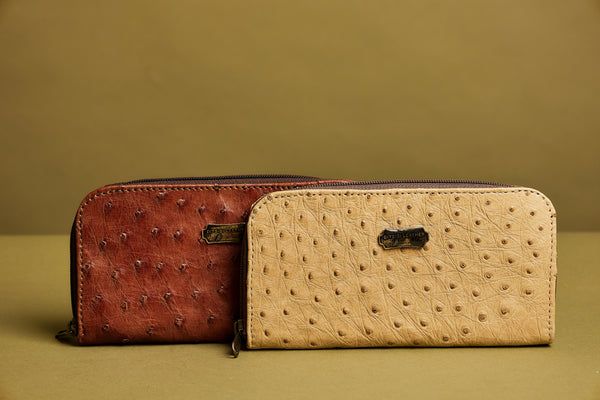 Ostrich Zip Purse