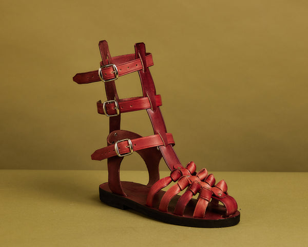 Maroon Gladiator Sandals